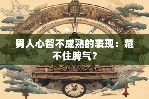 男人心智不成熟的表现：藏不住脾气？