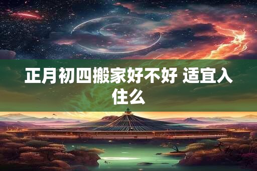 正月初四搬家好不好 适宜入住么