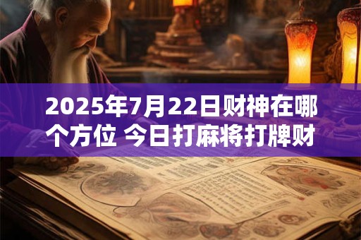 2025年7月22日财神在哪个方位 今日打麻将打牌财运方位
