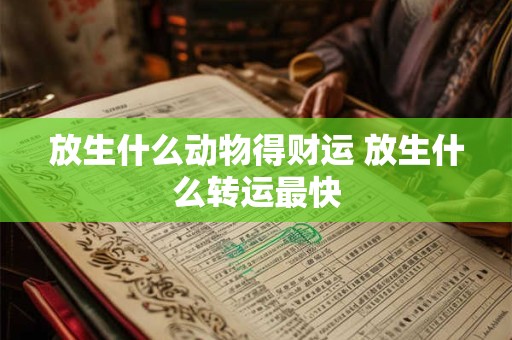 放生什么动物得财运 放生什么转运最快