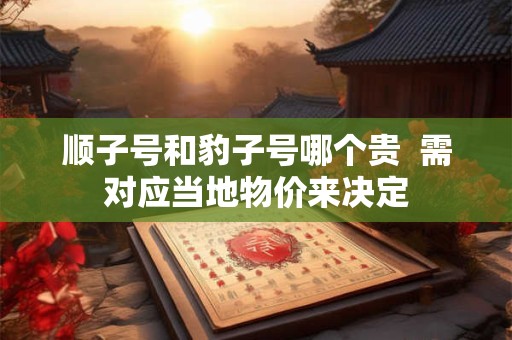 顺子号和豹子号哪个贵  需对应当地物价来决定