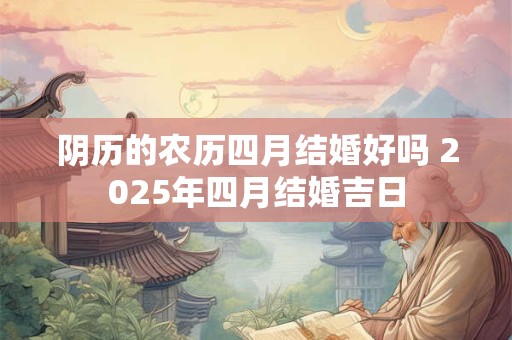 阴历的农历四月结婚好吗 2025年四月结婚吉日
