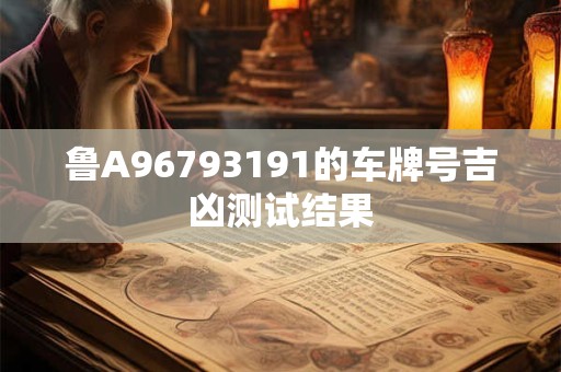 鲁A96793191的车牌号吉凶测试结果