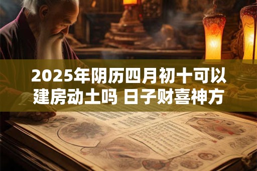 2025年阴历四月初十可以建房动土吗 日子财喜神方位