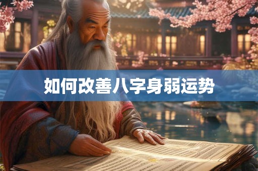 如何改善八字身弱运势