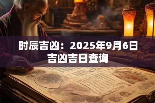 时辰吉凶：2025年9月6日吉凶吉日查询