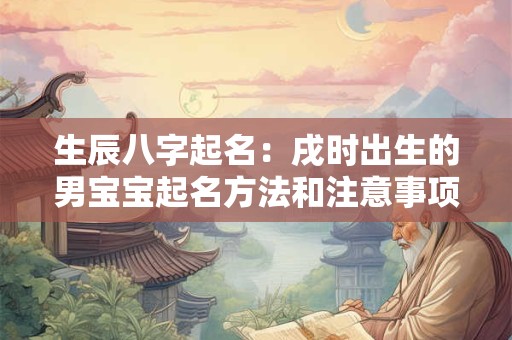 生辰八字起名：戌时出生的男宝宝起名方法和注意事项