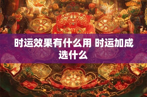 时运效果有什么用 时运加成选什么