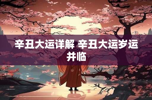 辛丑大运详解 辛丑大运岁运并临