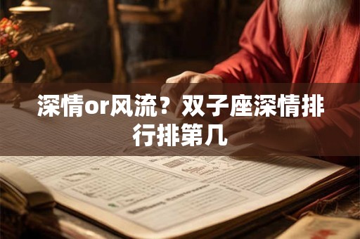 深情or风流？双子座深情排行排第几