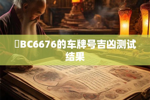 魯BC6676的车牌号吉凶测试结果