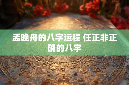 孟晚舟的八字运程 任正非正确的八字