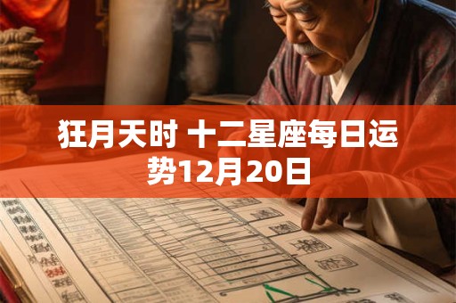 狂月天时 十二星座每日运势12月20日