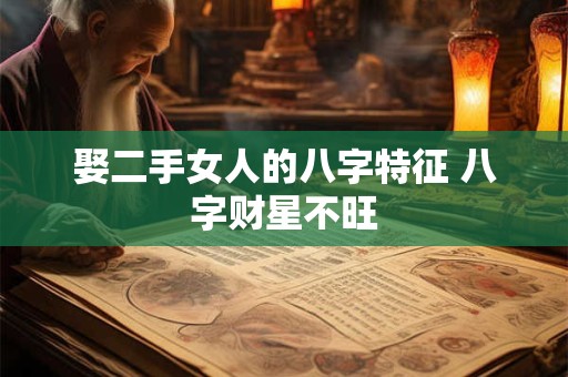 娶二手女人的八字特征 八字财星不旺