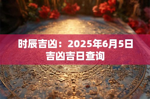 时辰吉凶：2025年6月5日吉凶吉日查询
