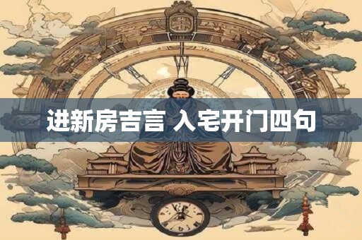 进新房吉言 入宅开门四句