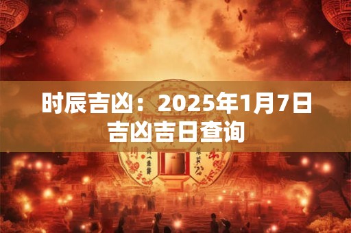 时辰吉凶：2025年1月7日吉凶吉日查询