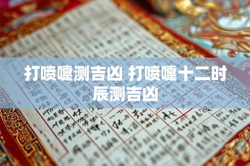 打喷嚏测吉凶 打喷嚏十二时辰测吉凶