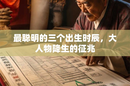 最聪明的三个出生时辰，大人物降生的征兆