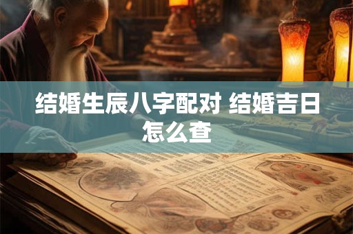 结婚生辰八字配对 结婚吉日怎么查