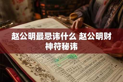 赵公明最忌讳什么 赵公明财神符秘讳
