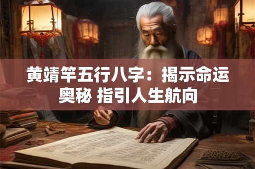 黄靖竿五行八字：揭示命运奥秘 指引人生航向
