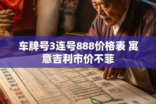 车牌号3连号888价格表 寓意吉利市价不菲
