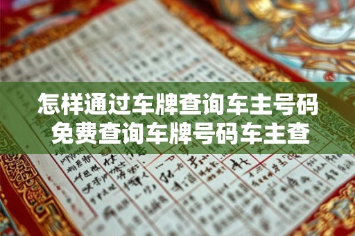 怎样通过车牌查询车主号码 免费查询车牌号码车主查询