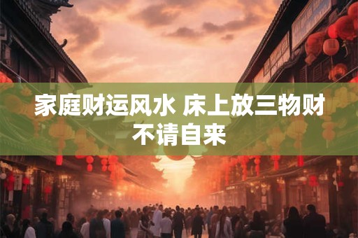 家庭财运风水 床上放三物财不请自来