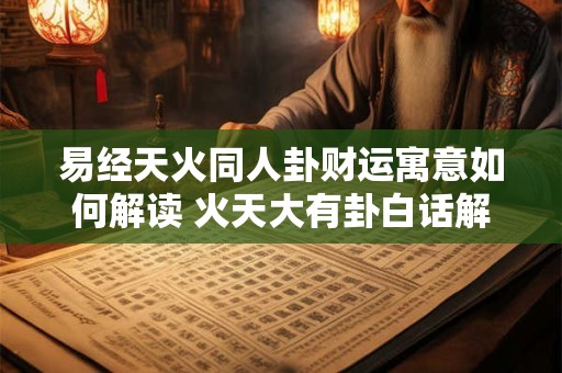 易经天火同人卦财运寓意如何解读 火天大有卦白话解释