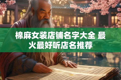 棉麻女装店铺名字大全 最火最好听店名推荐