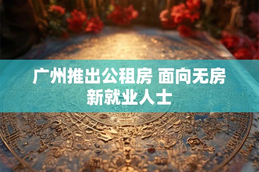 广州推出公租房 面向无房新就业人士