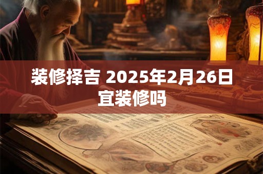 装修择吉 2025年2月26日宜装修吗