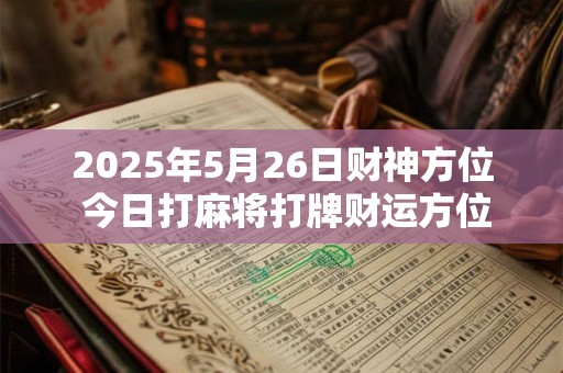 2025年5月26日财神方位 今日打麻将打牌财运方位