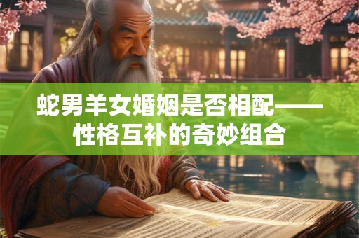 蛇男羊女婚姻是否相配——性格互补的奇妙组合