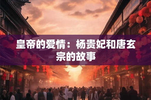 皇帝的爱情：杨贵妃和唐玄宗的故事