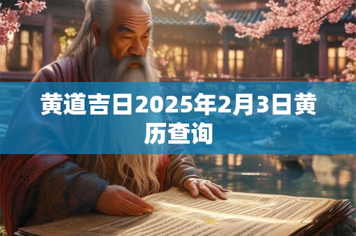 黄道吉日2025年2月3日黄历查询