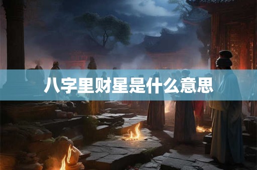 八字里财星是什么意思
