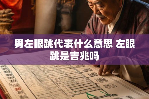 男左眼跳代表什么意思 左眼跳是吉兆吗