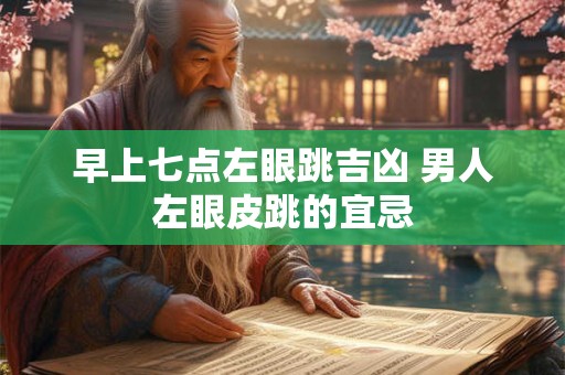 早上七点左眼跳吉凶 男人左眼皮跳的宜忌