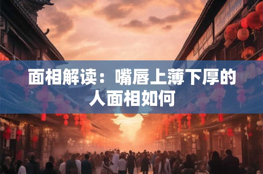 面相解读：嘴唇上薄下厚的人面相如何