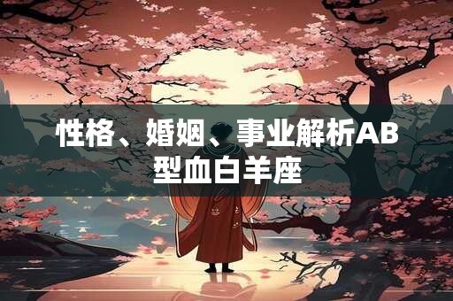 性格、婚姻、事业解析AB型血白羊座