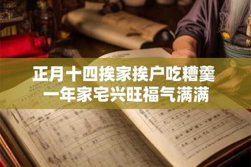 正月十四挨家挨户吃糟羹 一年家宅兴旺福气满满