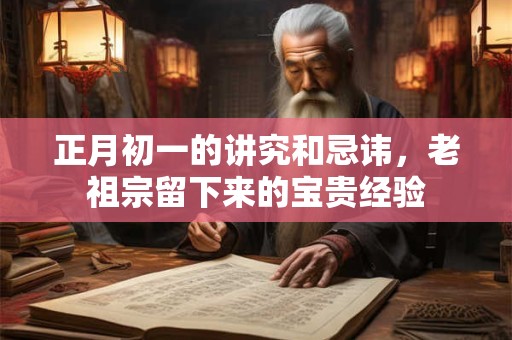 正月初一的讲究和忌讳，老祖宗留下来的宝贵经验