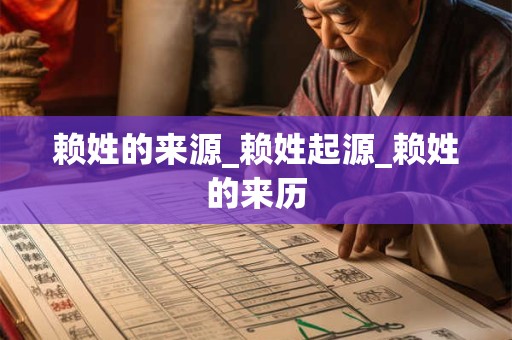 赖姓的来源_赖姓起源_赖姓的来历