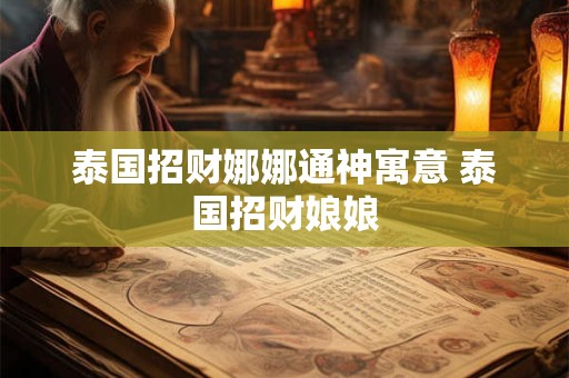 泰国招财娜娜通神寓意 泰国招财娘娘
