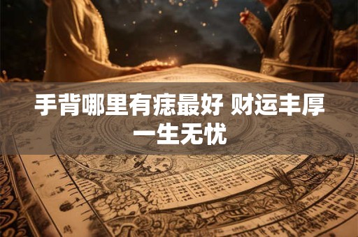 手背哪里有痣最好 财运丰厚一生无忧