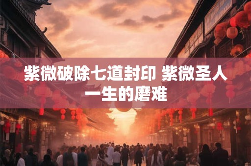 紫微破除七道封印 紫微圣人一生的磨难