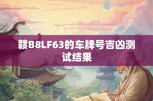 赣B8LF63的车牌号吉凶测试结果