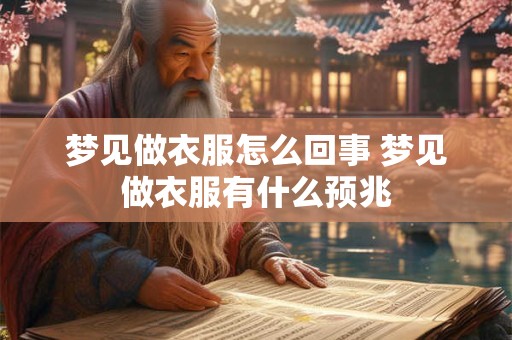 梦见做衣服怎么回事 梦见做衣服有什么预兆